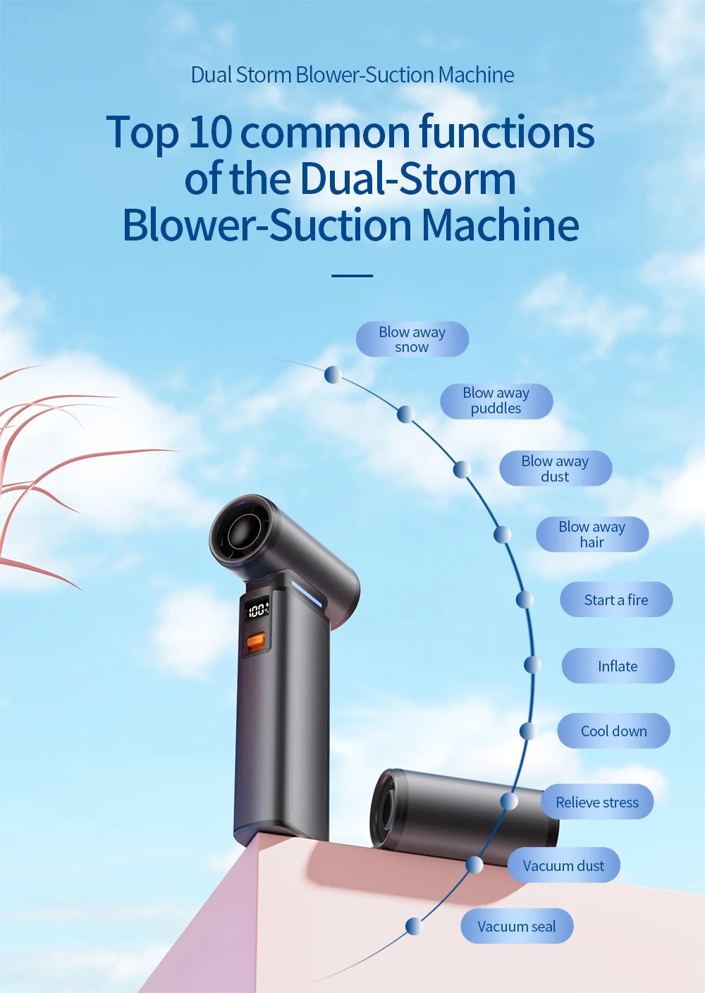600000RPM Air Duster Blower Brushless Turbo Fan Strong Wind Speed Adjustable Turbo Jet Blower Rechargeable Compressed Air Duster
