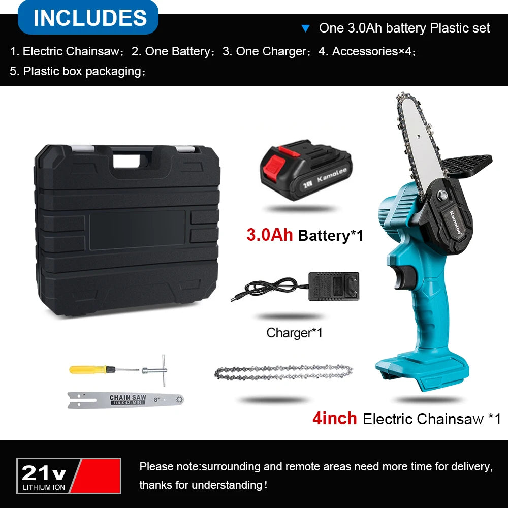 Kamolee 24V Brushless Mini Chainsaw – Cordless Wood Pruning Saw