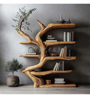 Natural Trunk Display Cabinet — Chinese-Style Wood Showcase Stand