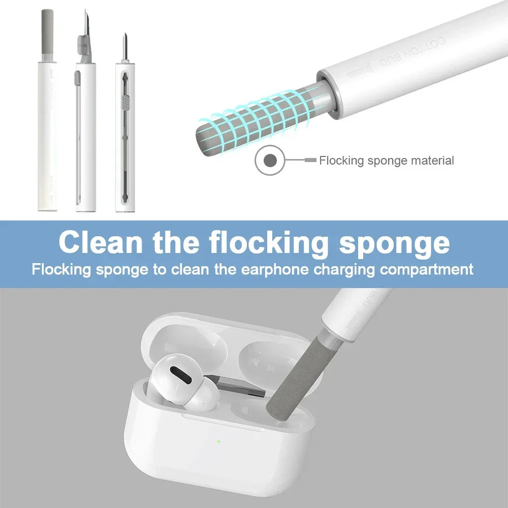 3 in 1 Sliding Cleaning Pen for  Earphones Brush for Airpods 3 Pro Series Case Headsets Cleaners Earbuds Cleaning Tools