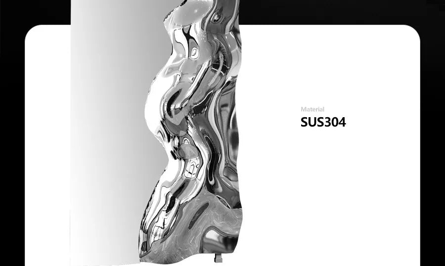 Stainless Steel Mirror Wall Panel — Art Deco Statement Decor, 3 Sizes