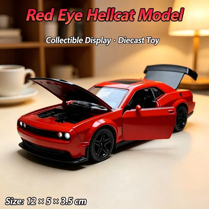 Hellcat 1:36 Diecast Model Car – Pull-Back Toy with Opening Doors