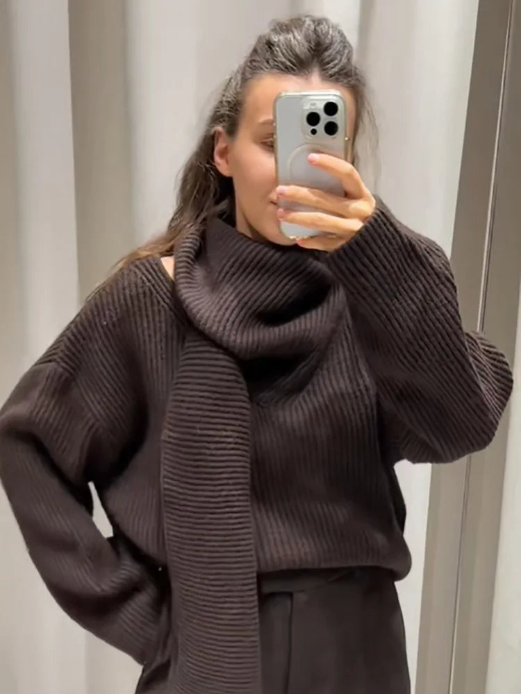 Women's Oversized Vintage Knit Jumper – Soft Warm Winter Sweater