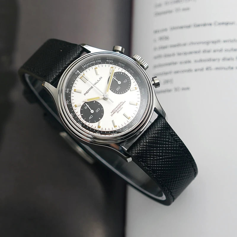 Pierre Paulin Men's Retro Panda Chronograph Watch – Vintage 70s, 38mm