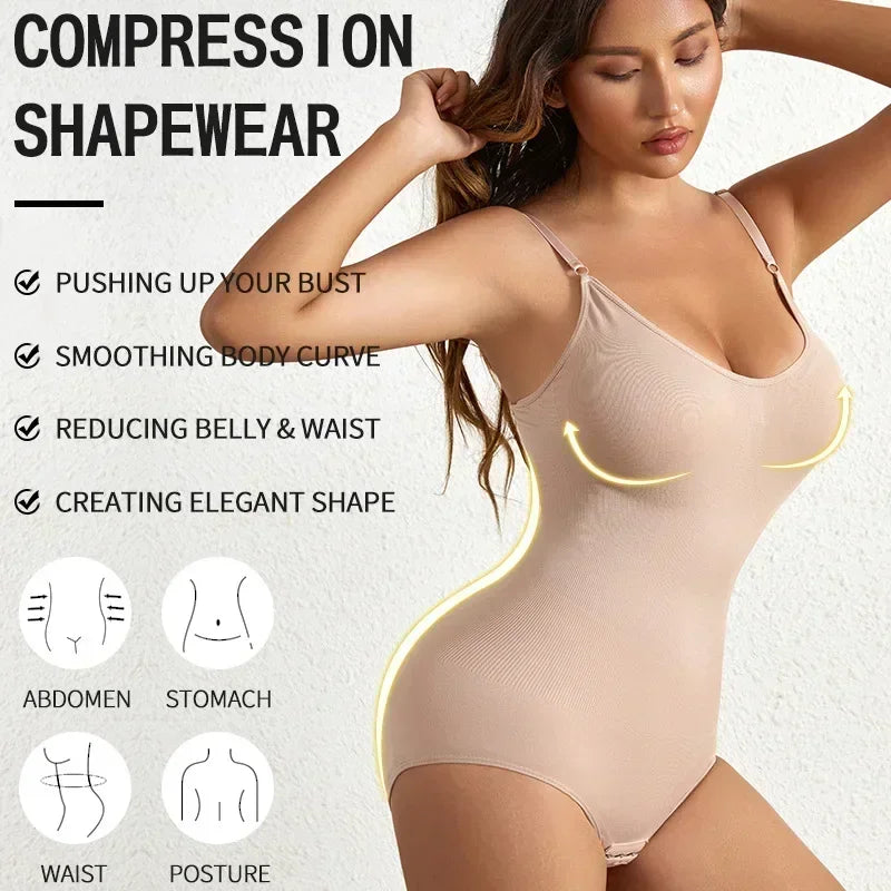 Women's Seamless Shaping Bodysuit – Tummy Control, Butt-Lifting
