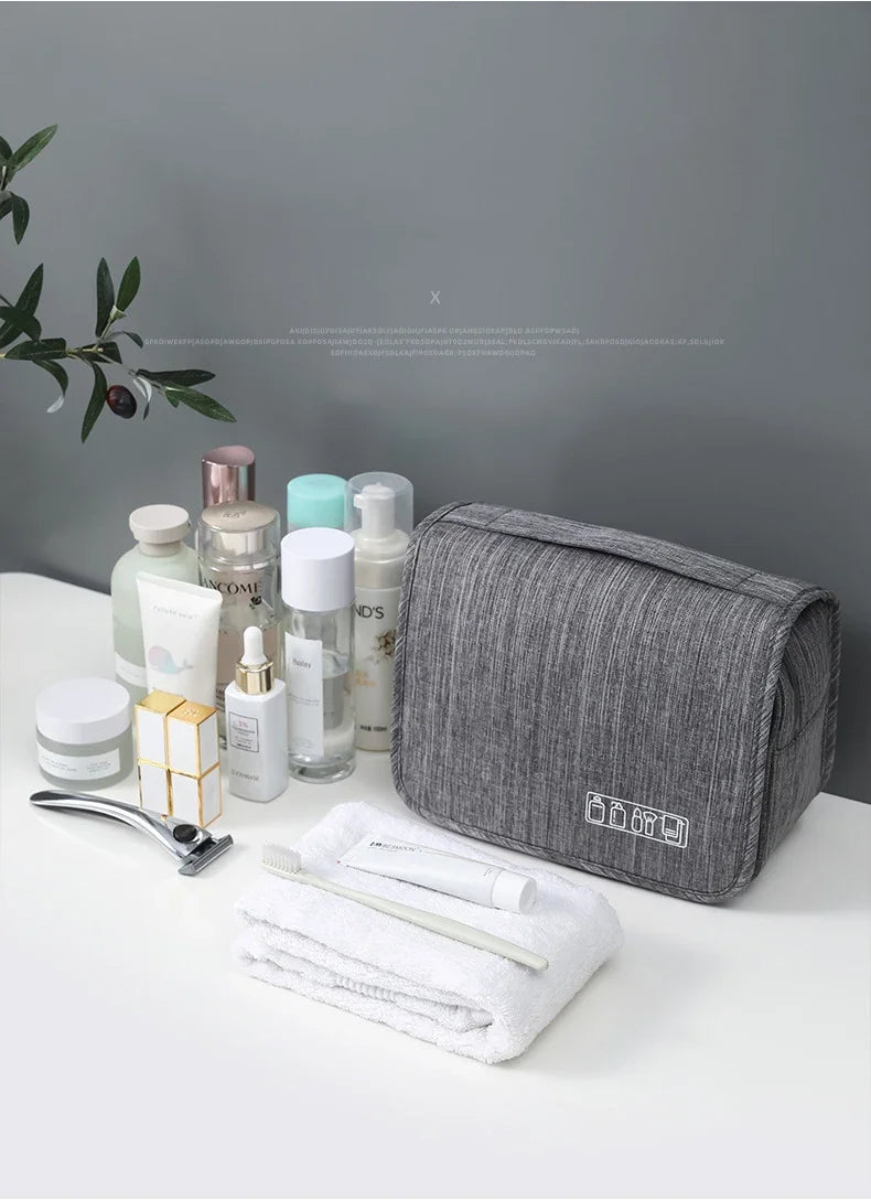 Hanging Travel Wash Bag – Waterproof Toiletries Organiser, Oxford Fabric