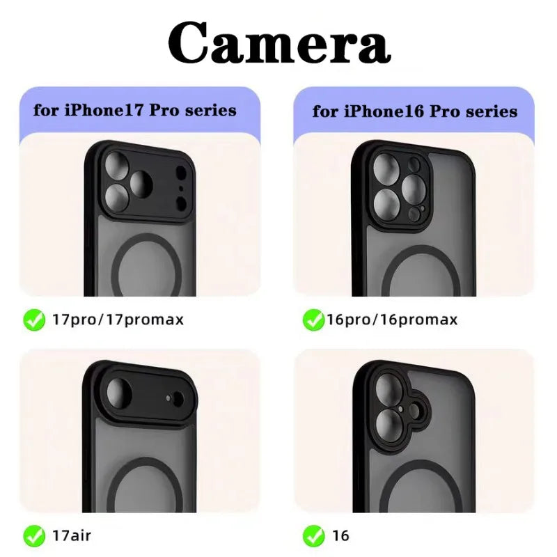 for Magsafe Magnetic Phone Case for iPhone 17 16 15 14 12 13 11 Pro Max Plus Air Transparent Bumper Hard Luxury Clear Cover