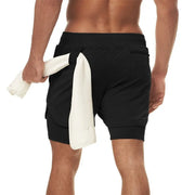 Men's Camo 2-in-1 Running Shorts – Quick-Dry Gym & Training Shorts