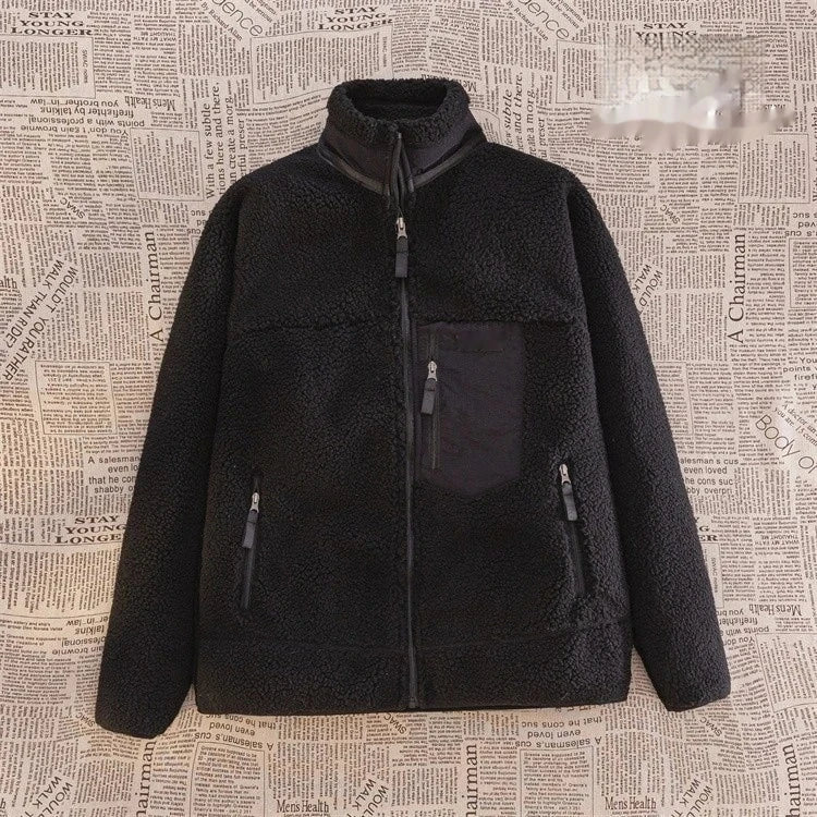 Motorcycle Outdoor Fleece Jacket For Men/Women Double Sided Fleece Thickened Plush Rider Cycling Suit Lamb Wool Windproof Jacket
