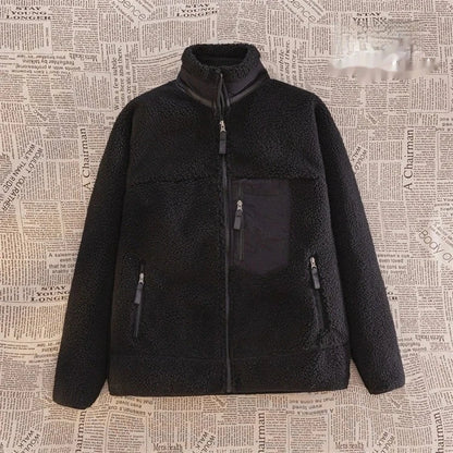 Motorcycle Outdoor Fleece Jacket For Men/Women Double Sided Fleece Thickened Plush Rider Cycling Suit Lamb Wool Windproof Jacket