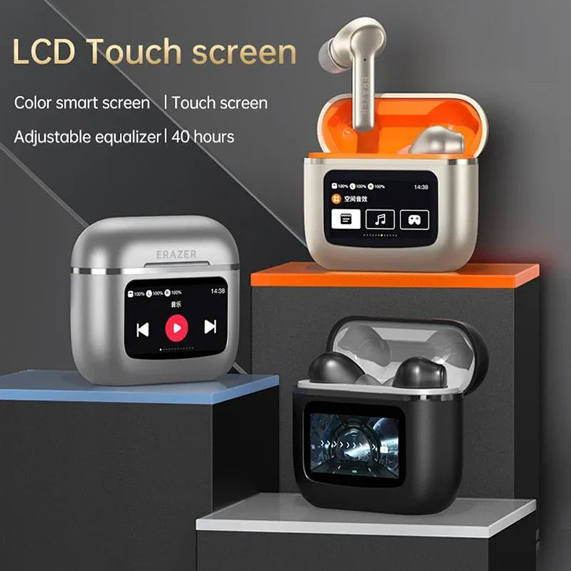 ERAZER XP1 Bluetooth Earphones – LCD Touch-Screen Charging Case