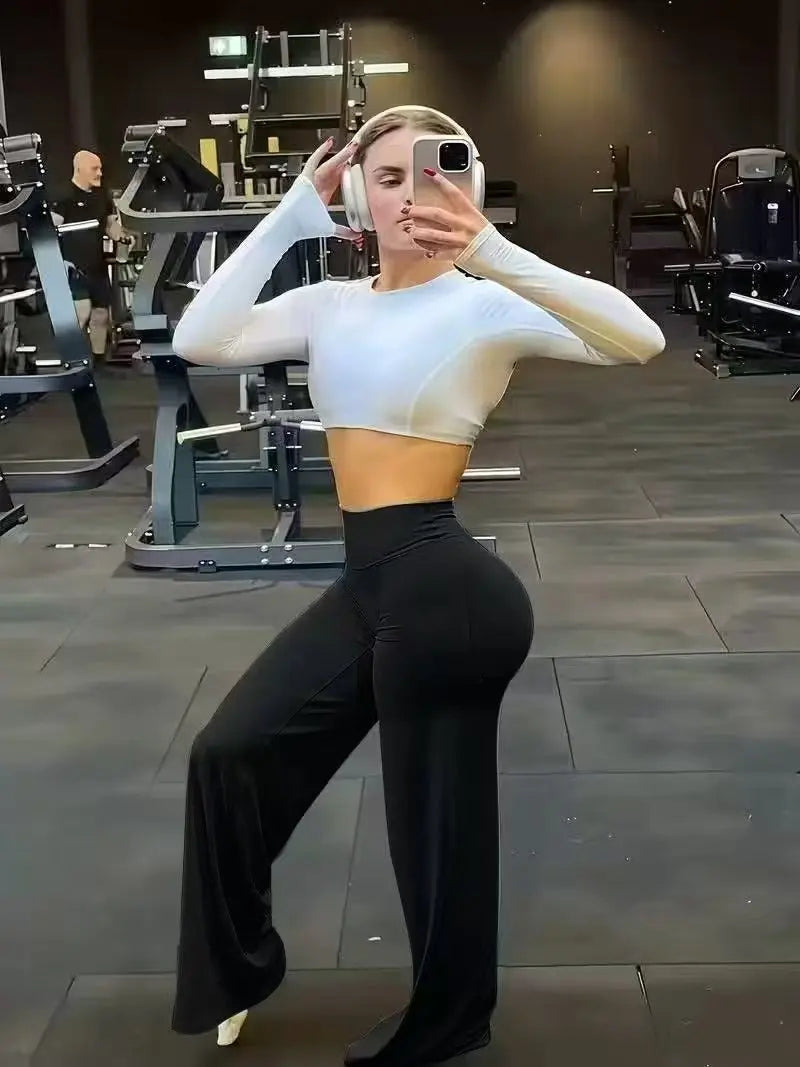 Women's Straight-Leg Workout Trousers – Breathable Yoga & Gym Pants
