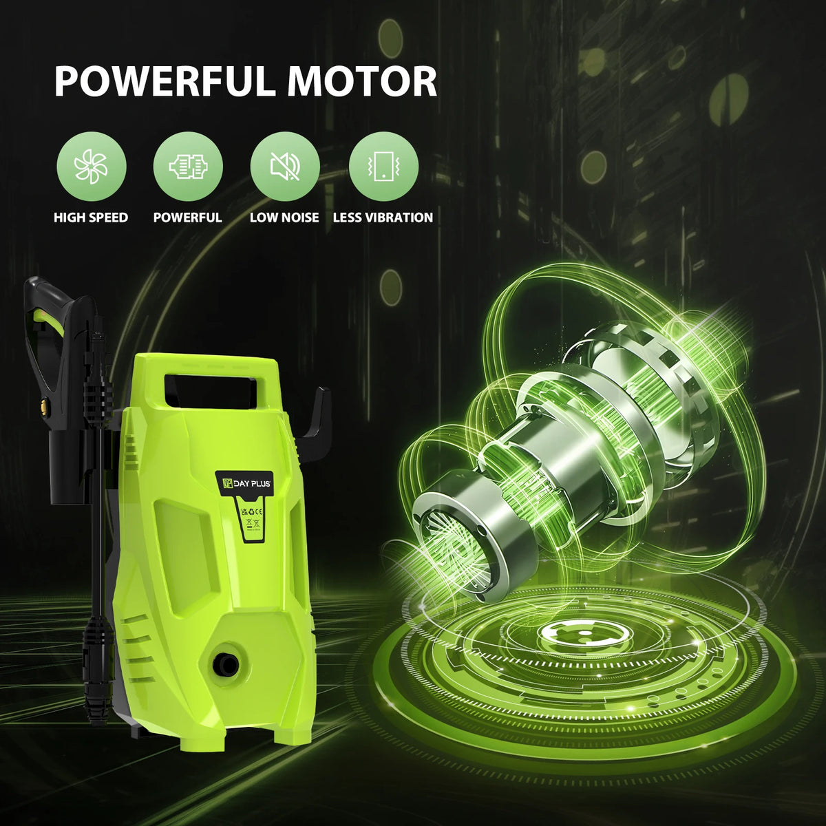 2050PSI Electric High Pressure Washer – 2300W with Adjustable Nozzle & Detergent Tank