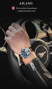 AILANG Men's Automatic Tourbillon Skeleton Watch – Leather Strap