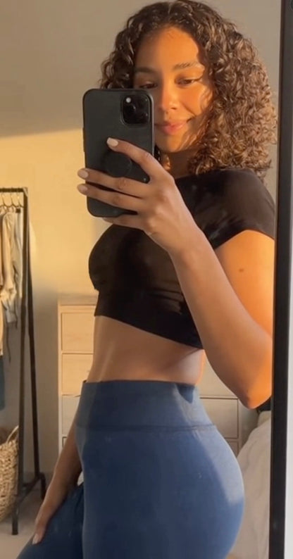 Women’s High Waist Stretch Denim Leggings – Ultra Soft & Real Denim Finish