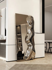 Stainless Steel Mirror Wall Panel — Art Deco Statement Decor, 3 Sizes