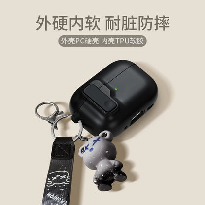 Protective Case For Airpods 4 Cover Luxury Earphone Cover Case For Apple Airpodspro 2 3 1/2 Air Pods Pro Shockproof With Hook﻿