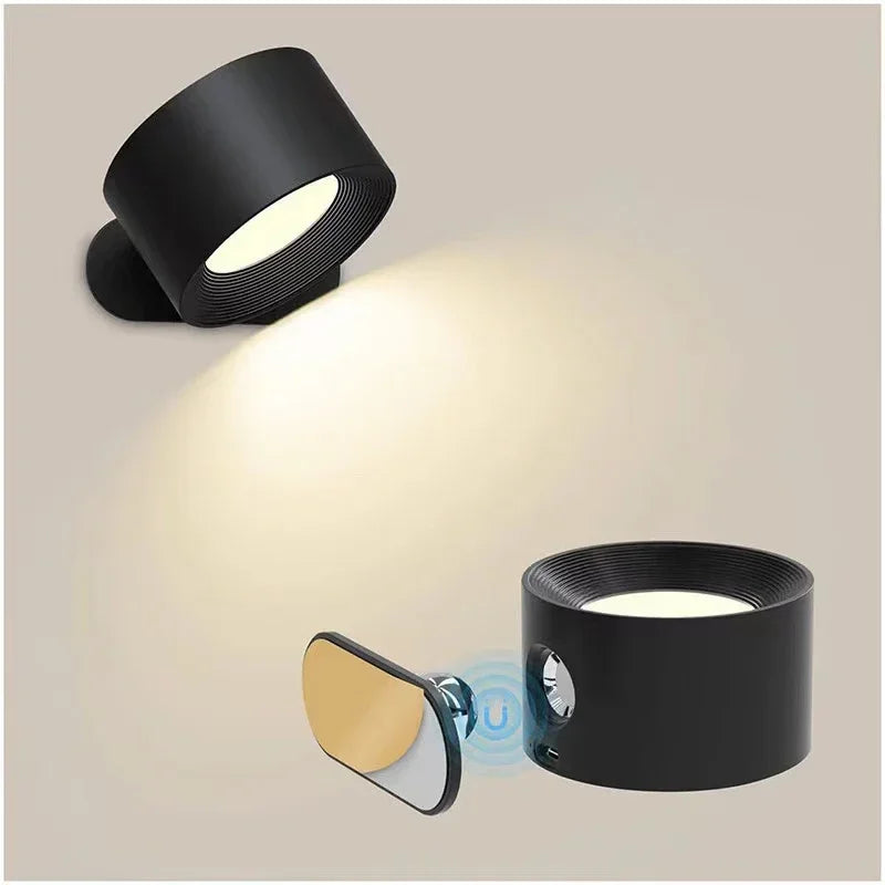 Rechargeable LED Wall Sconces – Dimmable Magnetic Lamps, 360° Rotation