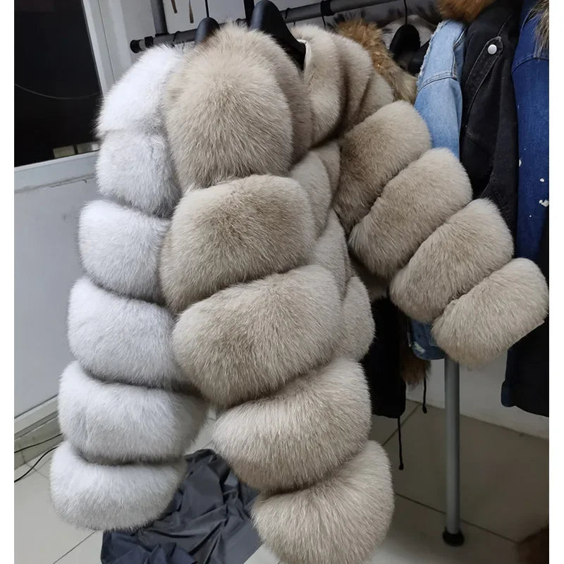 MAOMAOKONG Women's Real Fox Fur Coat – Luxury Winter Jacket