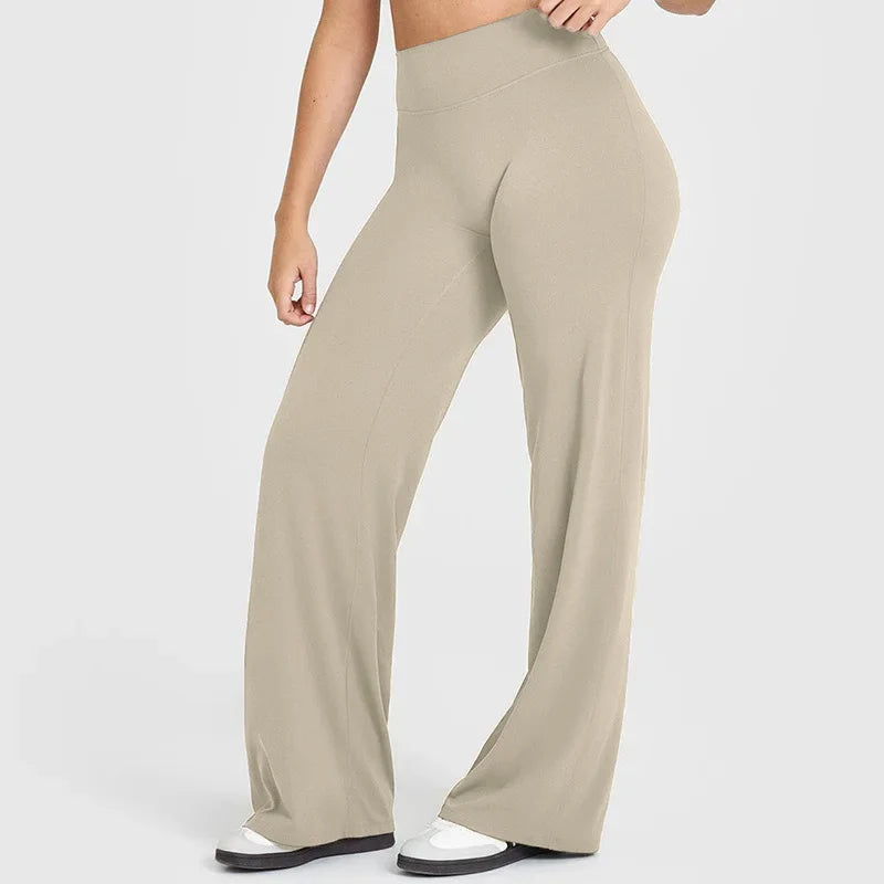 VEQKING Women's High-Waist Yoga Pants – Stretch Straight-Leg Trousers
