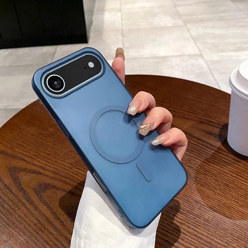 Slim Matte Clear PC Translucent Magnetic For Magsafe Cases For iPhone 17 Air 16 E 15 14 13 12 11 Pro XS Max X XR 7 8 Plus Cover