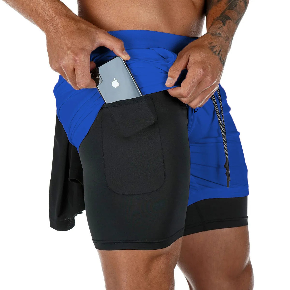 Men's Camo 2-in-1 Running Shorts – Quick-Dry Gym & Training Shorts
