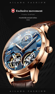 AILANG Men's Automatic Tourbillon Skeleton Watch – Leather Strap