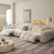 Electric Recliner Sofa — Beige Waterproof, Six Sizes from 1.9m to 3.6m