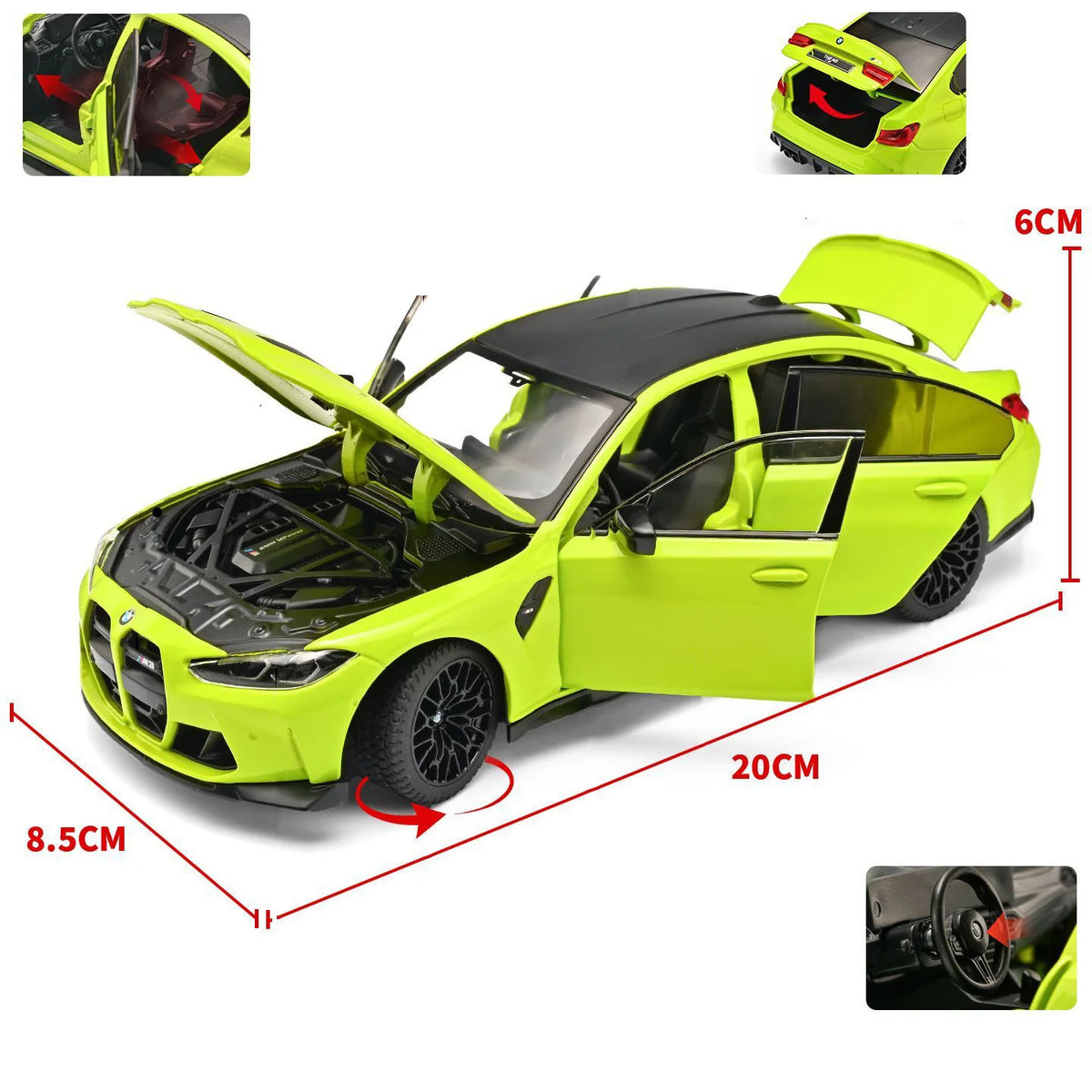 BMW M3 G80 1:24 Diecast Model Car – Alloy with Sound & Light