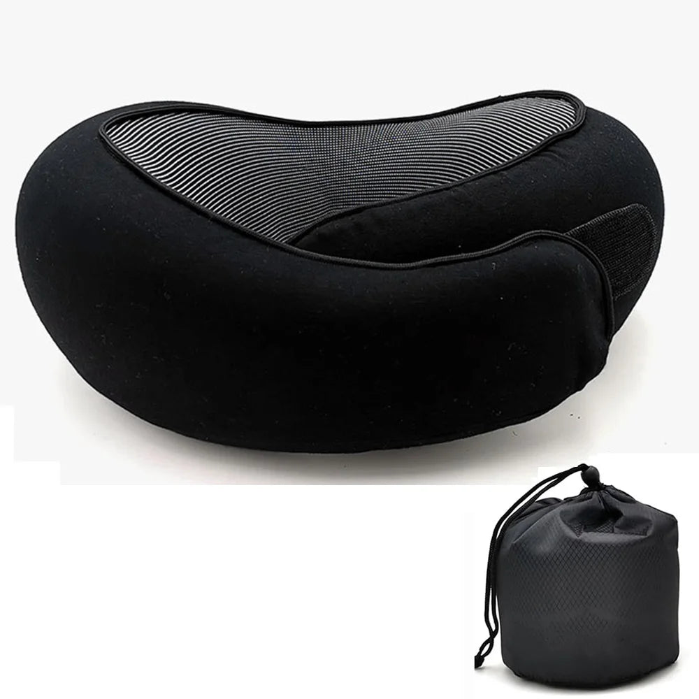 Memory Foam Travel Neck Pillow – U-Shaped, Adjustable & Portable