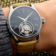 Merkur Men's Tourbillon Watch – Natural Malachite Stone Dial, Sapphire