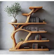 Natural Trunk Display Cabinet — Chinese-Style Wood Showcase Stand