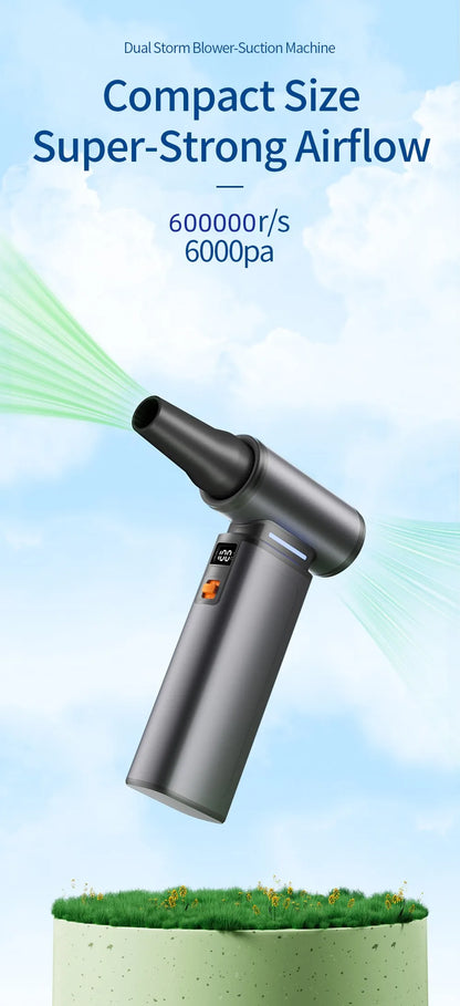 600000RPM Air Duster Blower Brushless Turbo Fan Strong Wind Speed Adjustable Turbo Jet Blower Rechargeable Compressed Air Duster