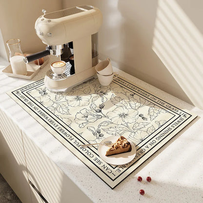 Super Antiskid Large Kitchen Absorbent Draining Mat Super Absorbent Draining Coffee Dish Drying Mat Quick Dry Bathroom Drain Pad