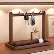 Retro Wooden Key Hanging Rack – Entrance Organiser with Watch & Glasses Display