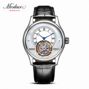 Merkur Men's Tourbillon Watch – Sapphire, Mother of Pearl Dial, 42mm