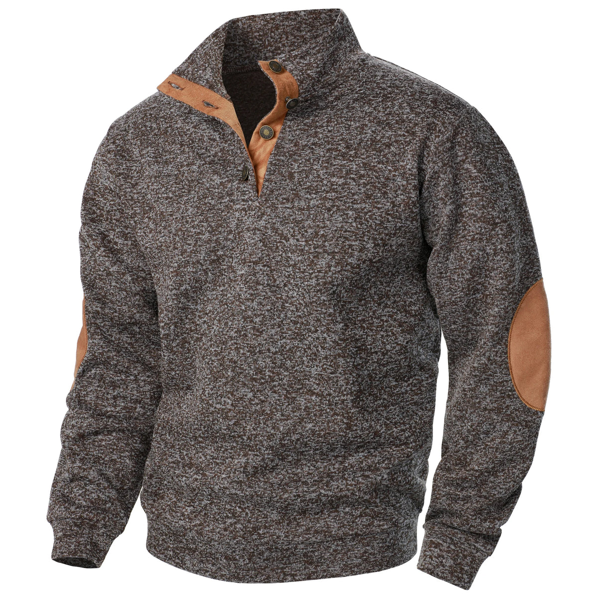 Men's Stand Collar Knitted Jumper – Long Sleeve Casual Winter Sweater