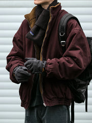 Men's Vintage Polar Wool Winter Jacket – Thick Warm Zip-Up Coat