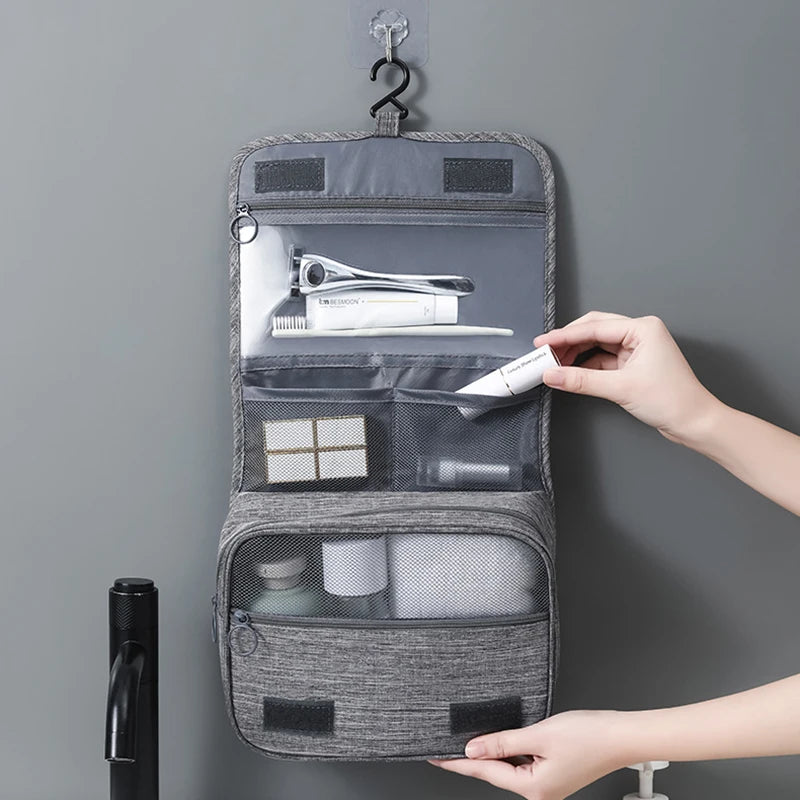 Hanging Travel Wash Bag – Waterproof Toiletries Organiser, Oxford Fabric