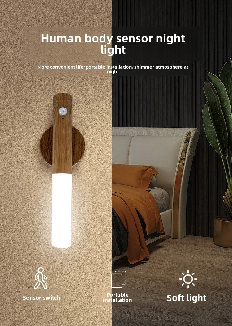 Rechargeable Motion Sensor Night Light – Magnetic LED Wall Lamp
