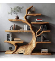 Natural Trunk Display Cabinet — Chinese-Style Wood Showcase Stand