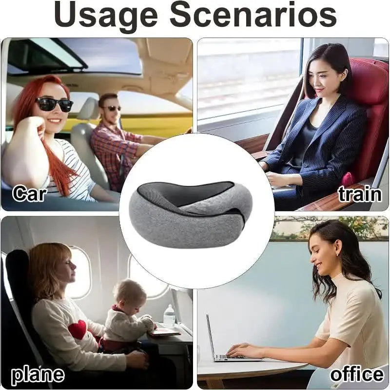 Memory Foam Travel Neck Pillow – U-Shaped, Adjustable & Portable