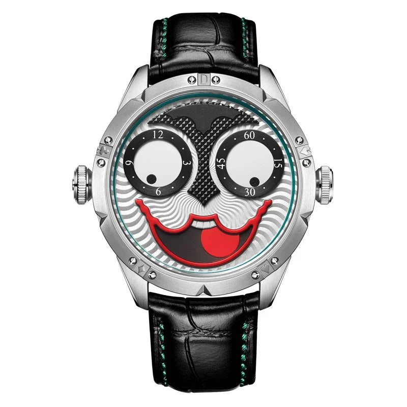 Joker Men's Automatic Moon Phase Diving Watch – Leather Strap