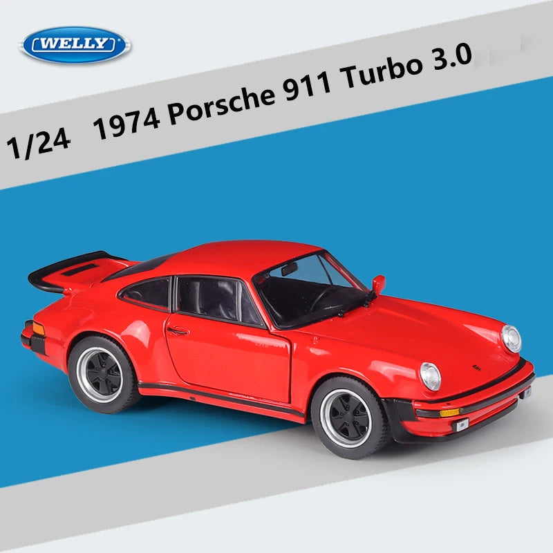 WELLY Porsche 911 Turbo 1974 1:24 Diecast Model Car – Collectible