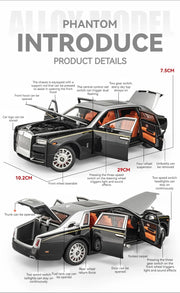 Rolls-Royce Phantom 1:18 Diecast Model – Pull-Back Car, Sound & Light