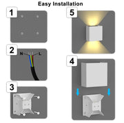 LED Wall Sconces – 6W Indoor/Outdoor IP65 Up-Down Wall Lights