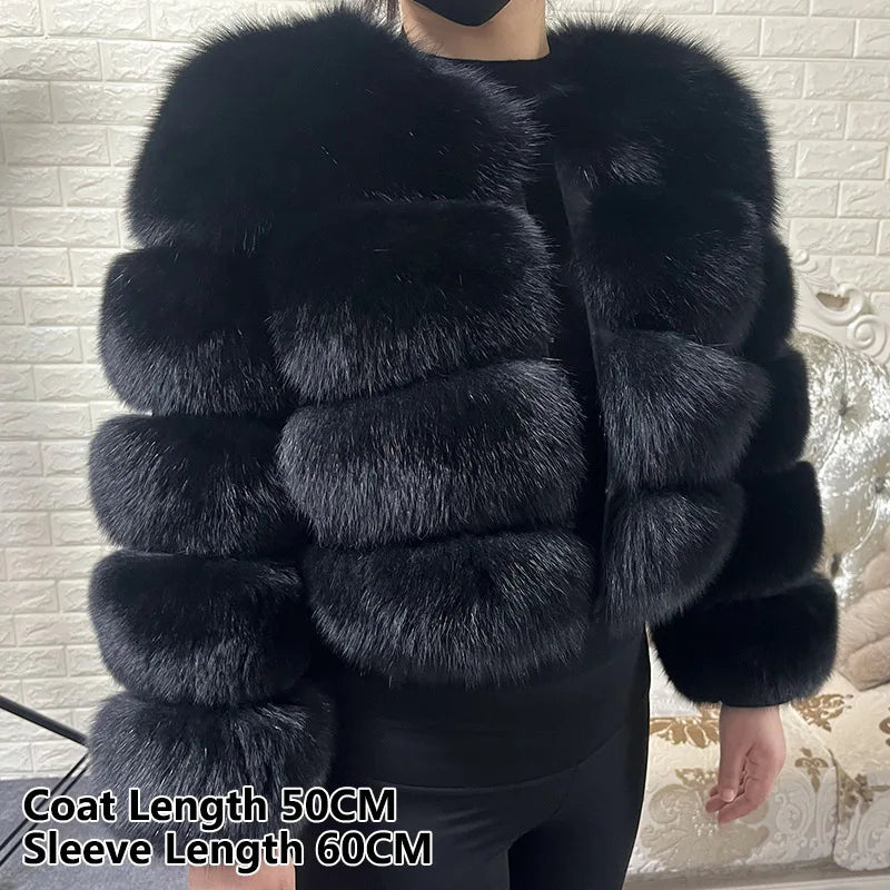 MAOMAOKONG Women's Real Fox Fur Coat – Luxury Winter Jacket