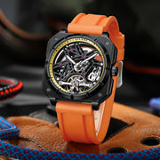 AILANG Men's Square Automatic Tourbillon Watch – Hollow Dial