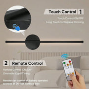 Magnetic Rechargeable LED Wall Lamp – Black & Gold, Wiring-Free