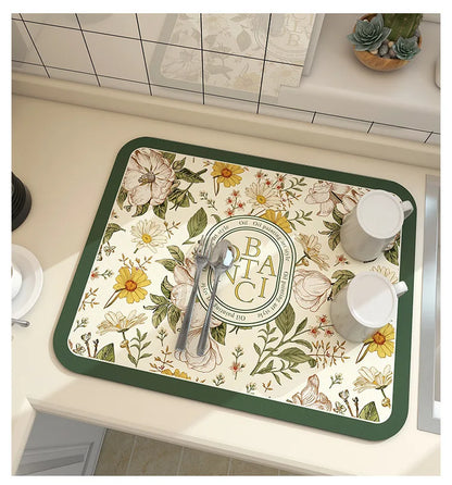 Super Antiskid Large Kitchen Absorbent Draining Mat Super Absorbent Draining Coffee Dish Drying Mat Quick Dry Bathroom Drain Pad